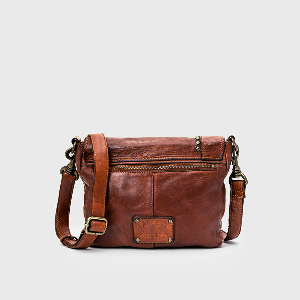 Spaghetti Western Swc158Cg Cross Body I Vintage Handmade Drum Dyed Genuine European Cowhide Leather Women Bag Western Handbag Purse