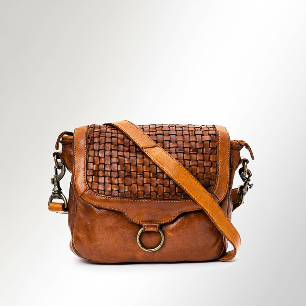 Spaghetti Western Swc159Btan Envelope Vintage Handmade Drum Dyed Genuine European Cowhide Leather Women Bag Western Handbag Purse