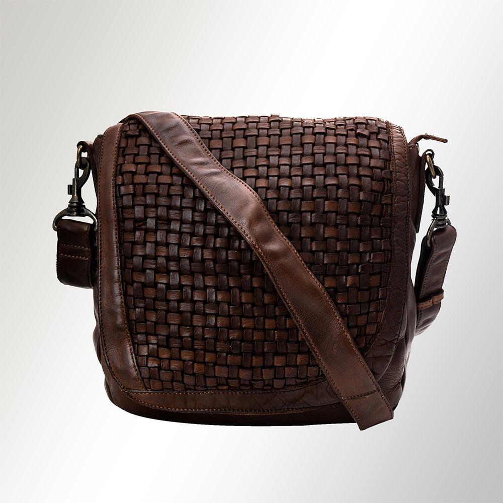 Spaghetti Western Crossbody Vintage Handmade Drum Dyed Genuine European Cowhide Leather