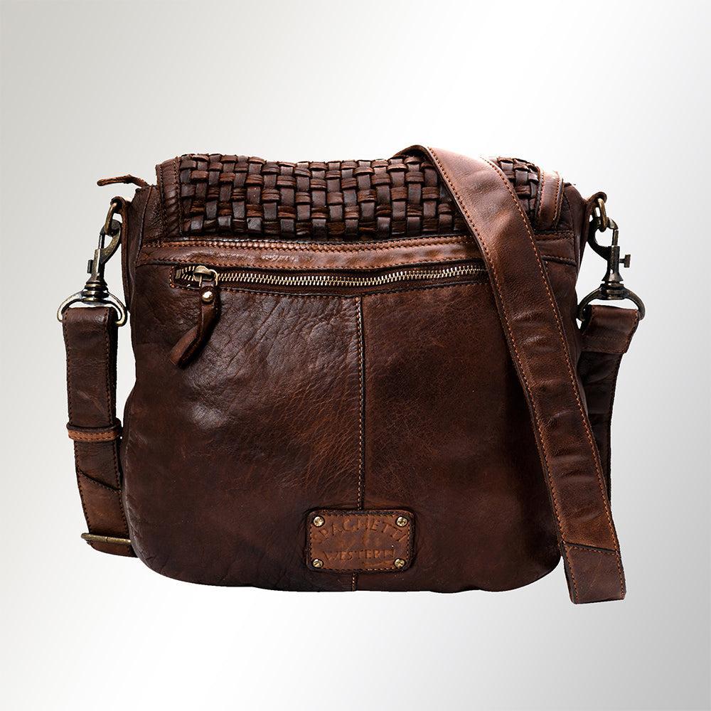 Spaghetti Western Crossbody Vintage Handmade Drum Dyed Genuine European Cowhide Leather