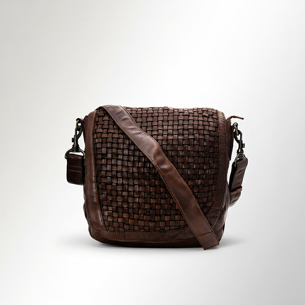 Spaghetti Western Swc160Brn Cross Body I Vintage Handmade Drum Dyed Genuine European Cowhide Leather Women Bag Western Handbag Purse