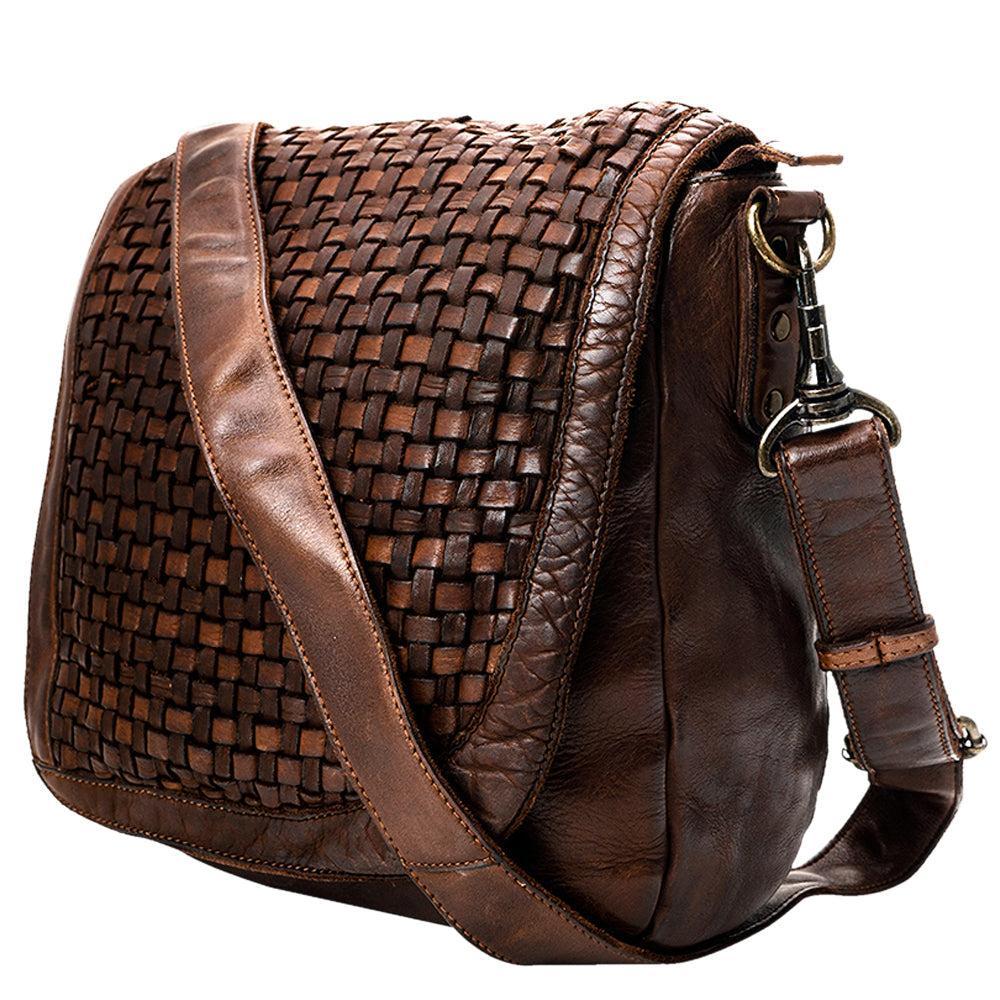 Spaghetti Western Crossbody Vintage Handmade Drum Dyed Genuine European Cowhide Leather