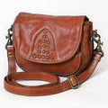 Spaghetti Western Crossbody Vintage Handmade Drum Dyed Genuine European Cowhide Leather
