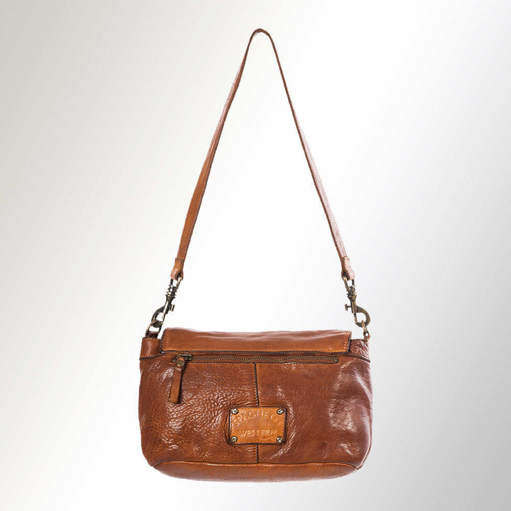 Spaghetti Western Crossbody Vintage Handmade Drum Dyed Genuine European Cowhide Leather