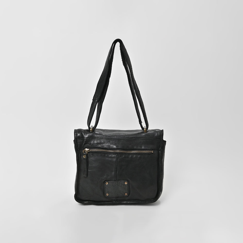 Spaghetti Western Swc163Blk Envelope Vintage Handmade Drum Dyed Genuine European Cowhide Leather Women Bag Western Handbag Purse