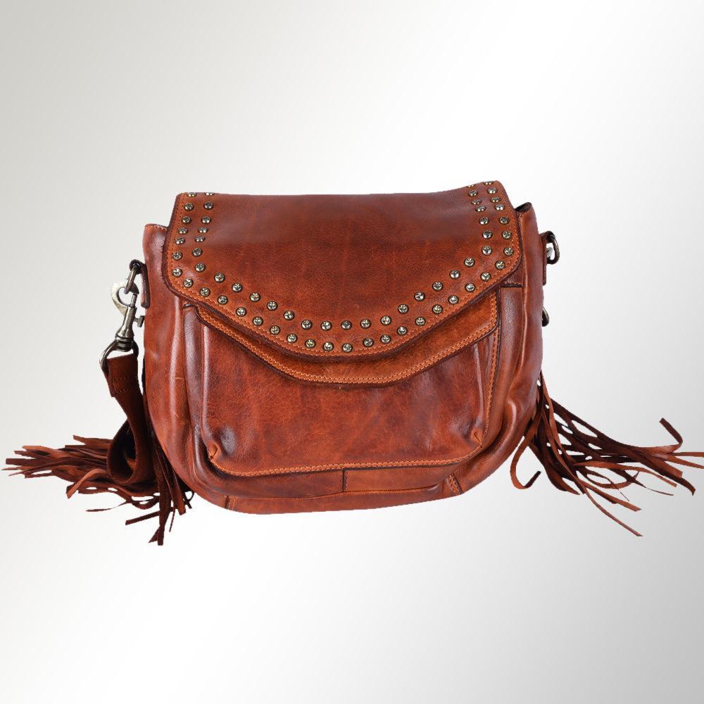 Spaghetti Western Crossbody Vintage Handmade Drum Dyed Genuine European Cowhide Leather