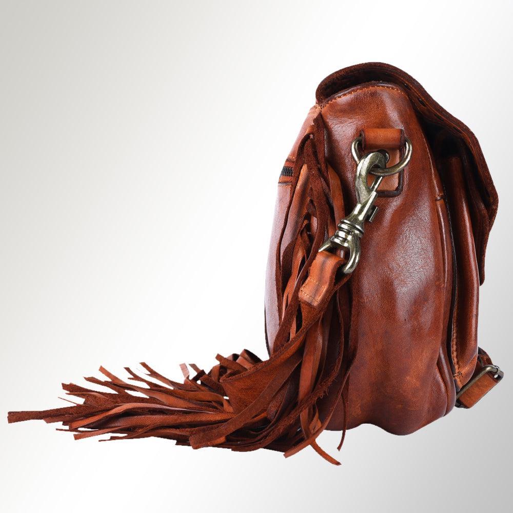 Spaghetti Western Crossbody Vintage Handmade Drum Dyed Genuine European Cowhide Leather