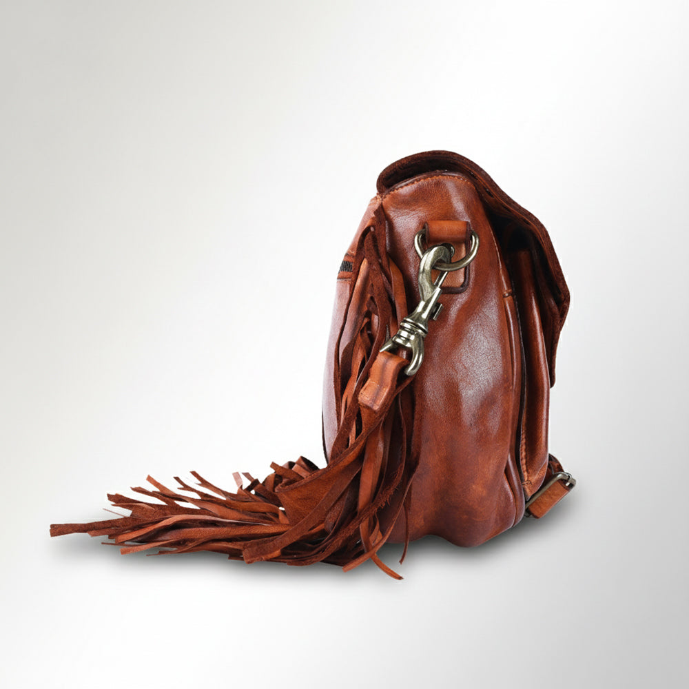 Spaghetti Western Swc164Atan Cross Body I Vintage Handmade Drum Dyed Genuine European Cowhide Leather Women Bag Western Handbag Purse