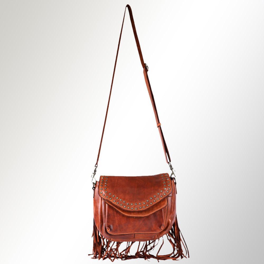 Spaghetti Western Crossbody Vintage Handmade Drum Dyed Genuine European Cowhide Leather