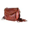 Spaghetti Western Crossbody Vintage Handmade Drum Dyed Genuine European Cowhide Leather
