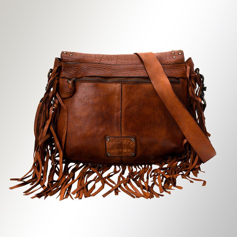Spaghetti Western Crossbody Vintage Handmade Drum Dyed Genuine European Cowhide Leather