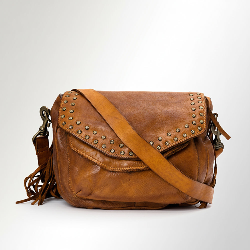 Spaghetti Western Swc164Bcg Cross Body I Vintage Handmade Drum Dyed Genuine European Cowhide Leather Women Bag Western Handbag Purse