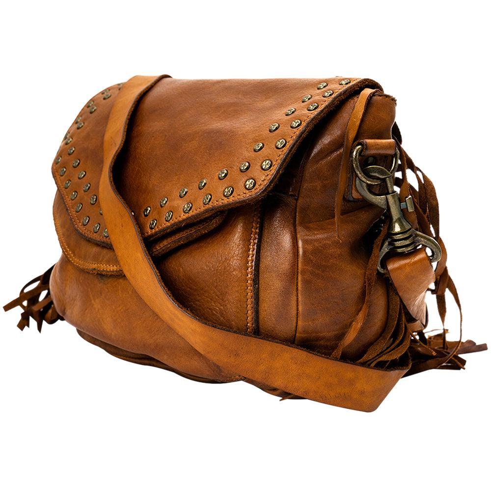 Spaghetti Western Crossbody Vintage Handmade Drum Dyed Genuine European Cowhide Leather