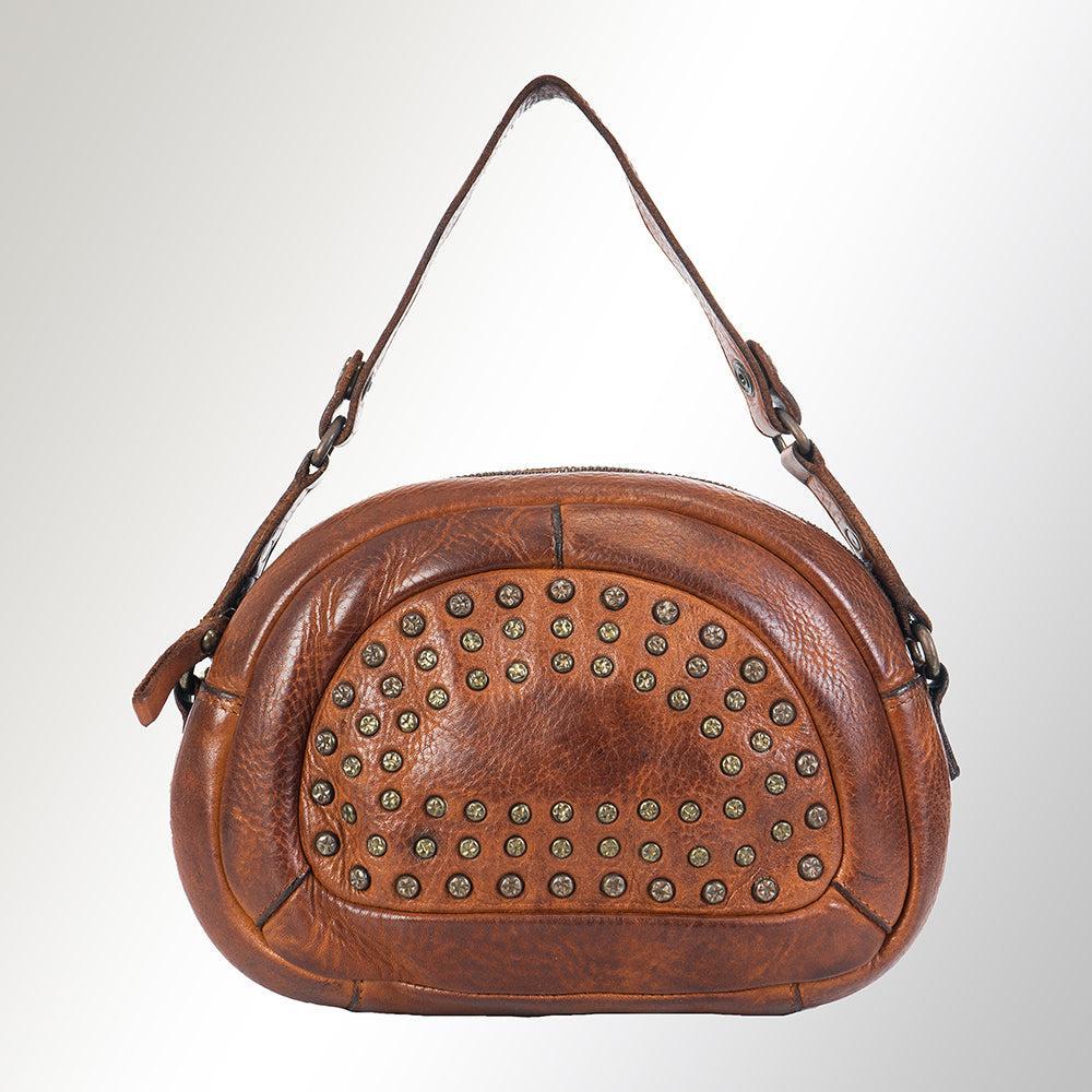 Spaghetti Western Crossbody Vintage Handmade Drum Dyed Genuine European Cowhide Leather