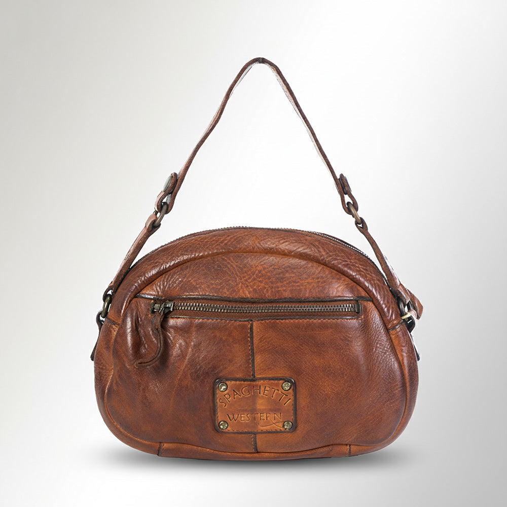 Spaghetti Western Swc167Cg Cross Body I Vintage Handmade Drum Dyed Genuine European Cowhide Leather Women Bag Western Handbag Purse