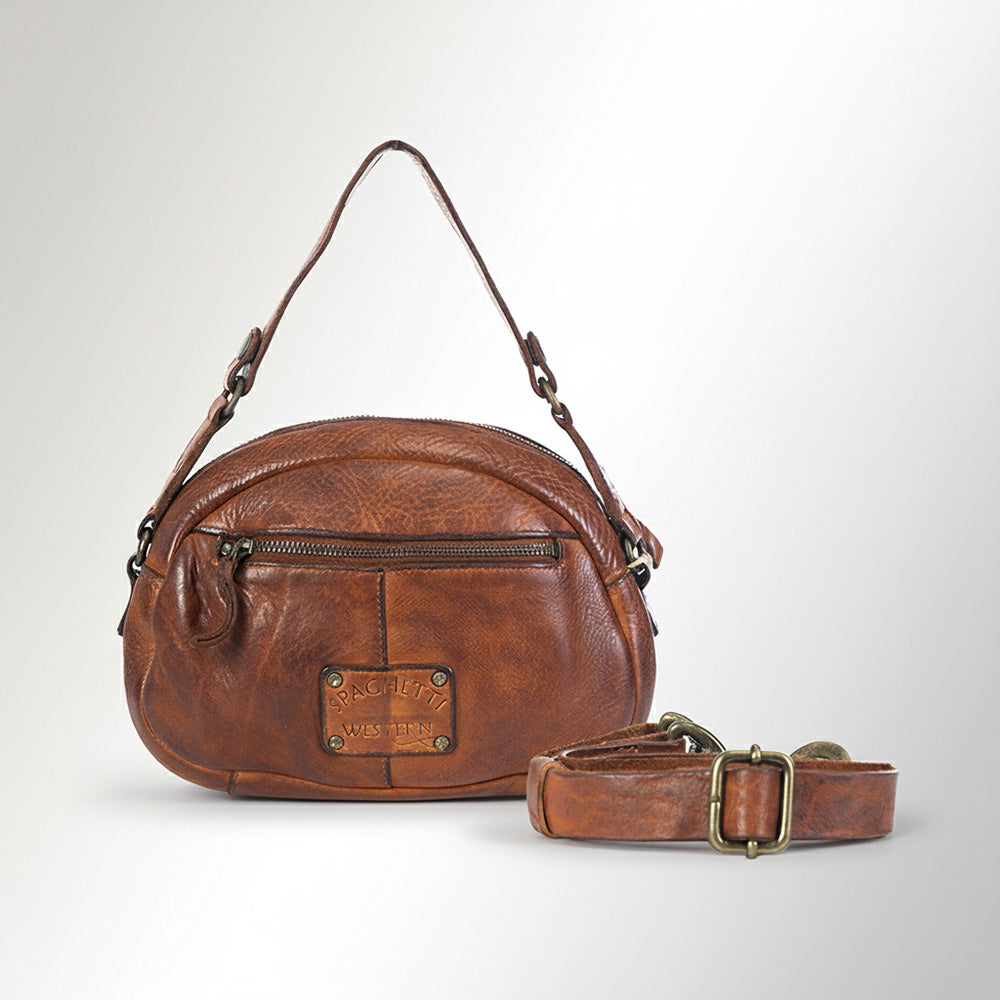 Spaghetti Western Swc167Cg Cross Body I Vintage Handmade Drum Dyed Genuine European Cowhide Leather Women Bag Western Handbag Purse