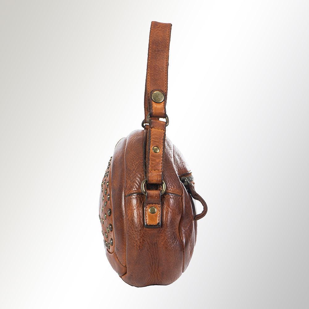 Spaghetti Western Crossbody Vintage Handmade Drum Dyed Genuine European Cowhide Leather