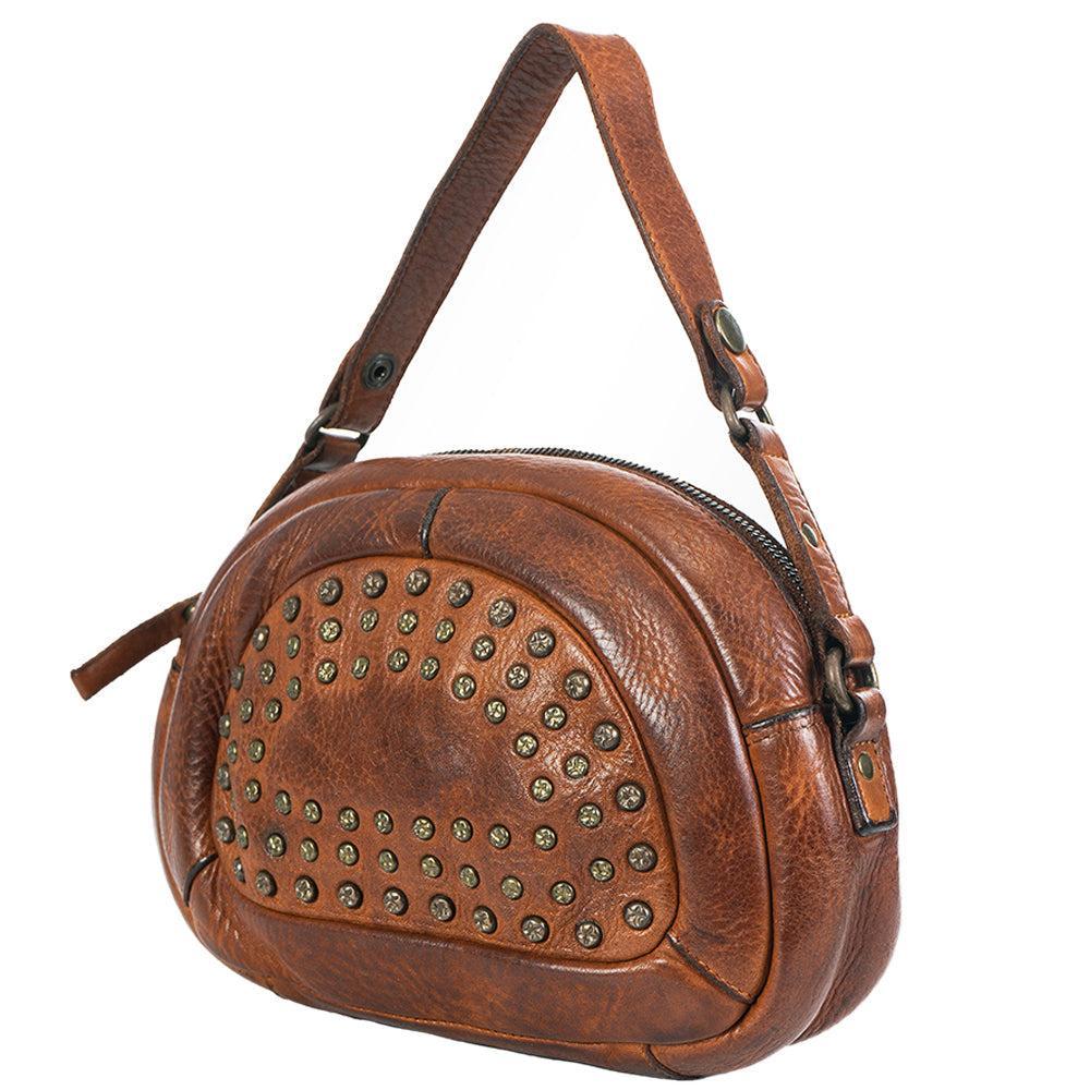 Spaghetti Western Crossbody Vintage Handmade Drum Dyed Genuine European Cowhide Leather