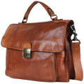Spaghetti Western Briefcase Vintage Handmade Drum Dyed Genuine European Cowhide Leather