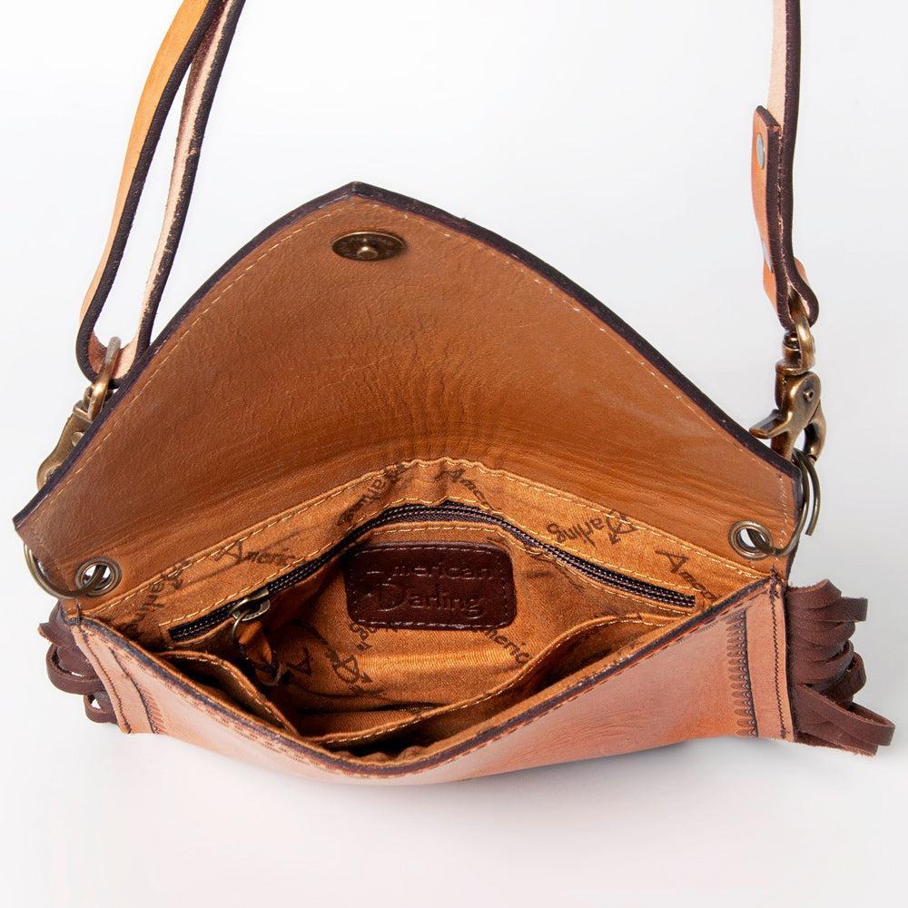 American Darling Hand-Tooled Leather Clutch