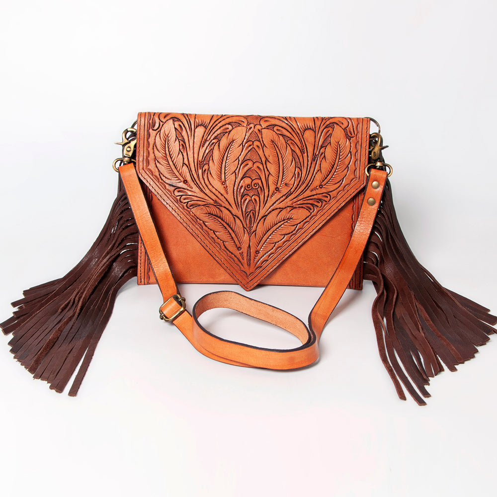 American Darling Hand-Tooled Genuine Leather Envelope Bag