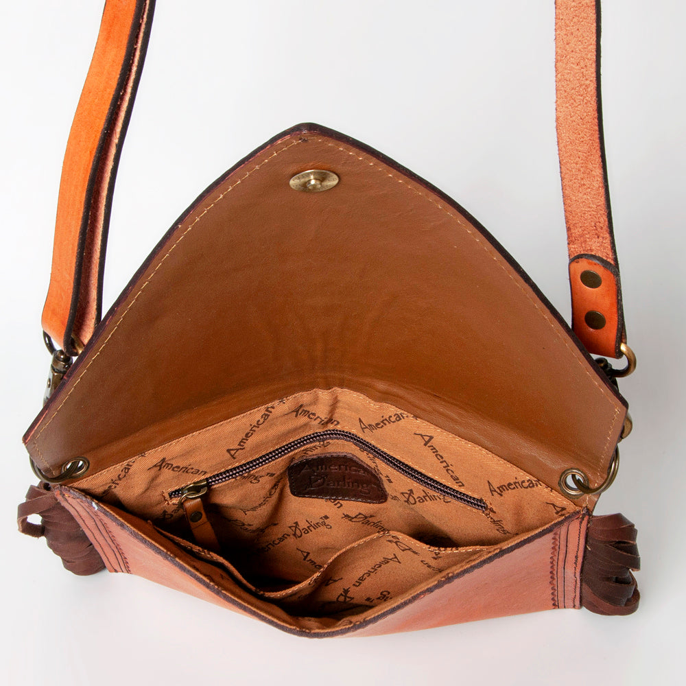 American Darling Hand-Tooled Genuine Leather Envelope Bag
