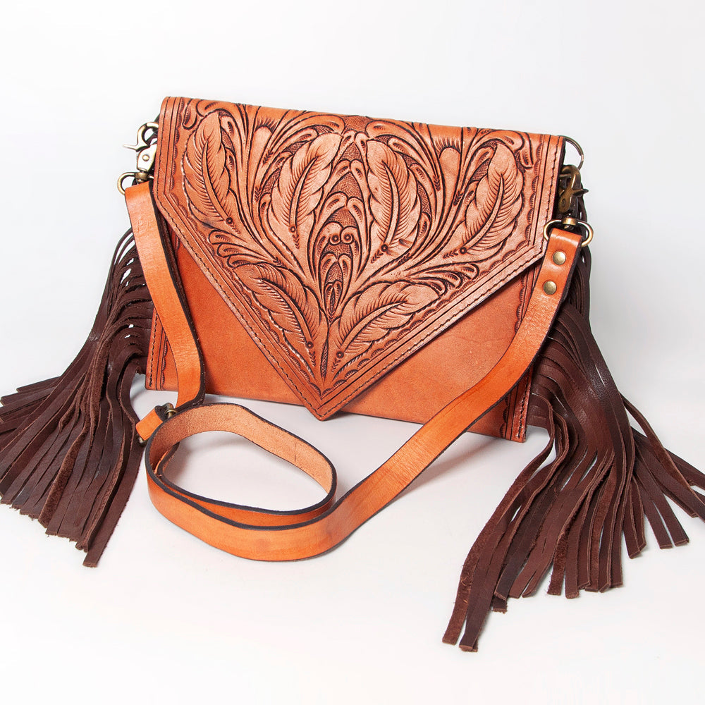 American Darling Hand-Tooled Genuine Leather Envelope Bag