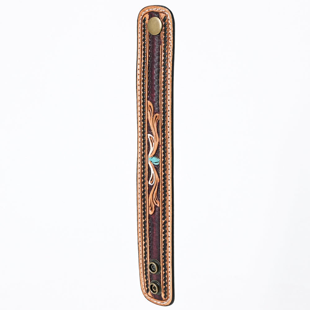 American Darling Bracelet Hand Tooled Carved Genuine Leather Women | Handmade Western Rustic
