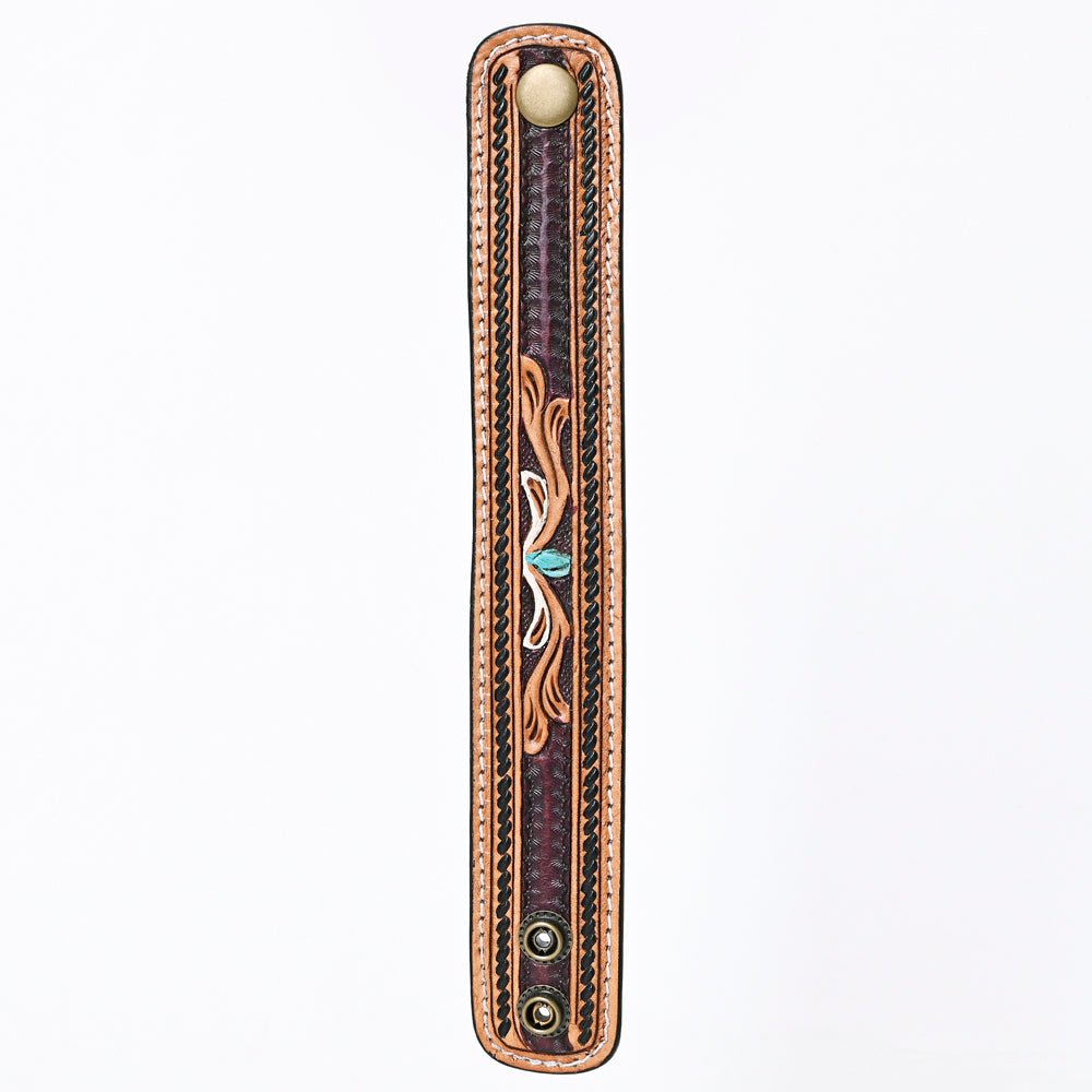 American Darling Bracelet Hand Tooled Carved Genuine Leather Women | Handmade Western Rustic