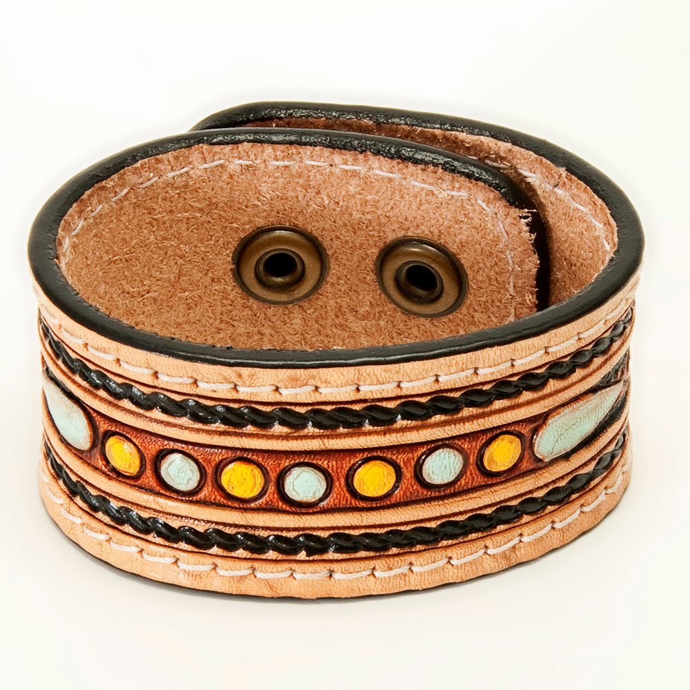 American Darling Bracelet Hand Tooled Carved Genuine Leather Women | Handmade Western Rustic