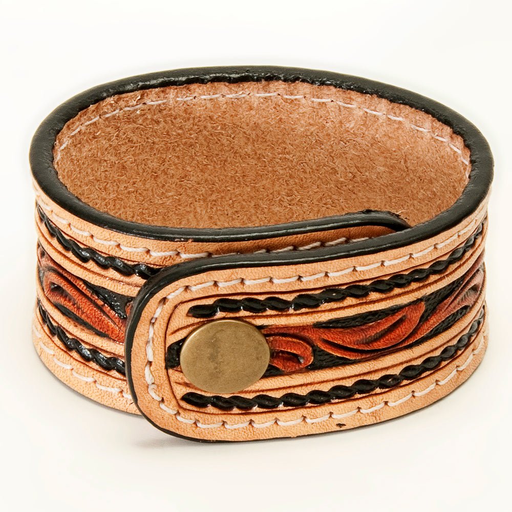 American Darling Bracelet Hand Tooled Carved Genuine Leather Women | Handmade Western Rustic