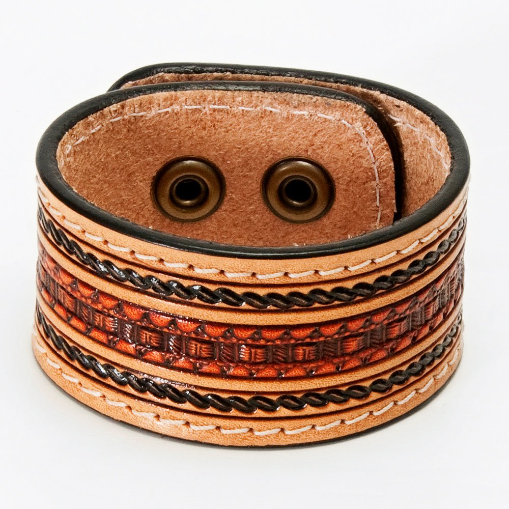 American Darling Bracelet Hand Tooled Carved Genuine Leather Women | Handmade Western Rustic