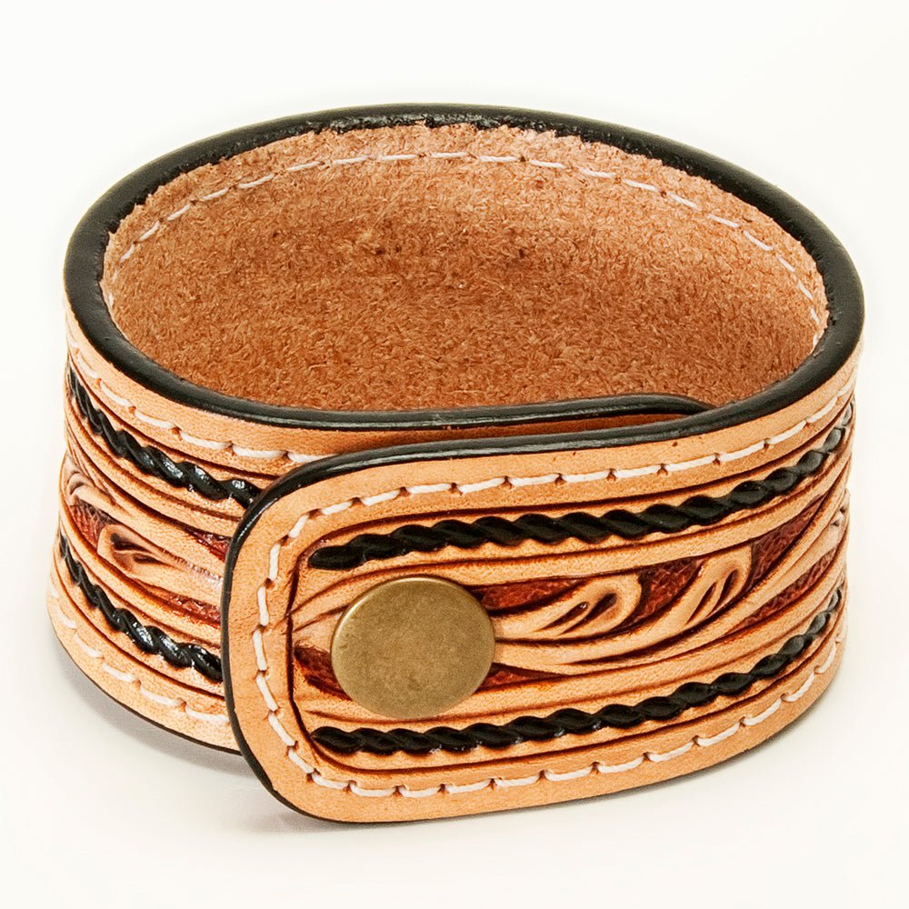 American Darling Bracelet Hand Tooled Carved Genuine Leather Women | Handmade Western Rustic