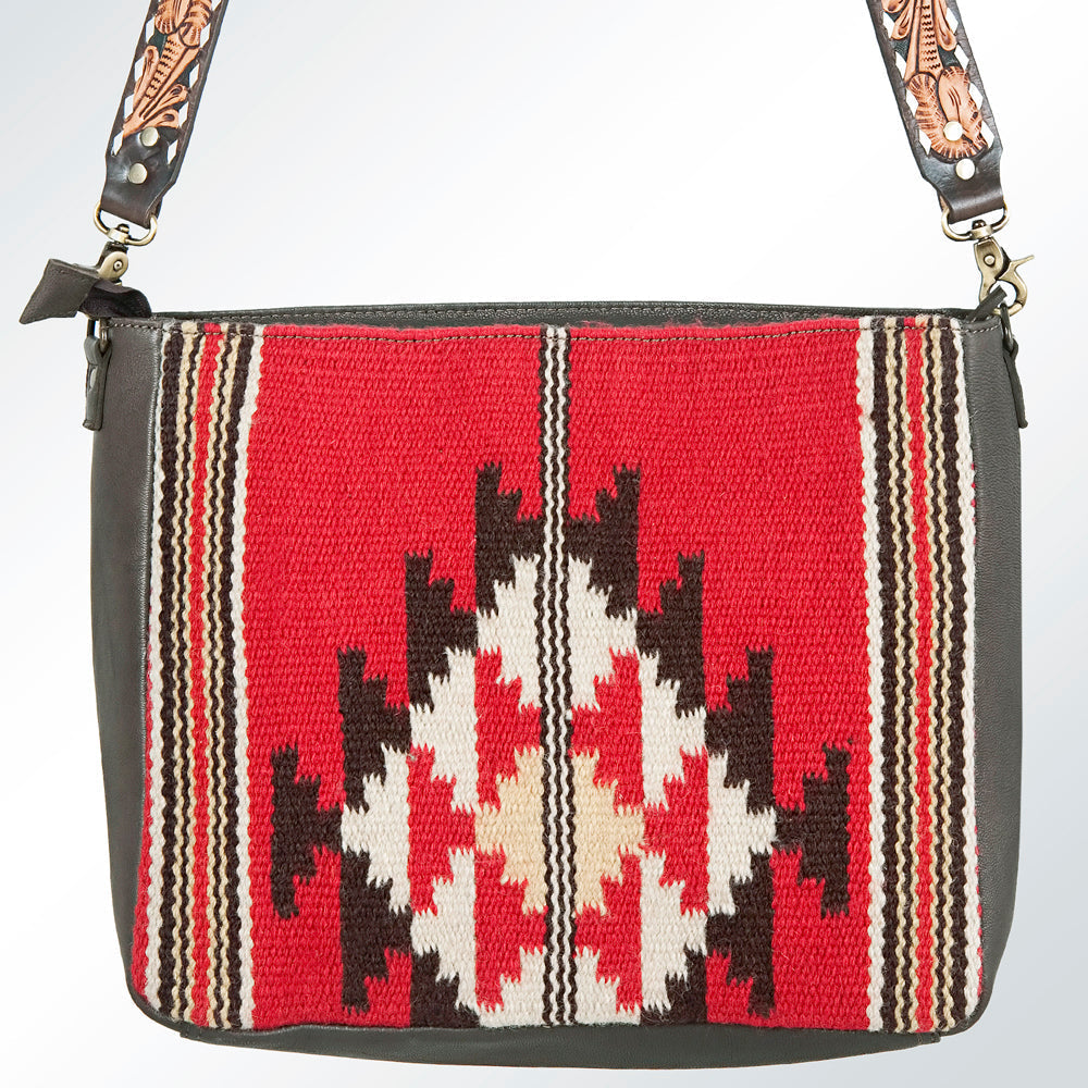 American Darling Hand-Tooled Saddle Blanket Leather Tote