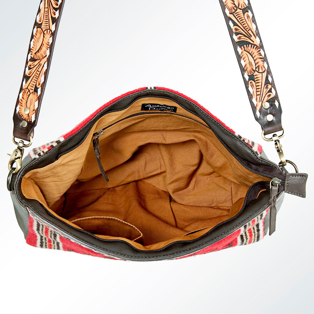 American Darling Hand-Tooled Saddle Blanket Leather Tote