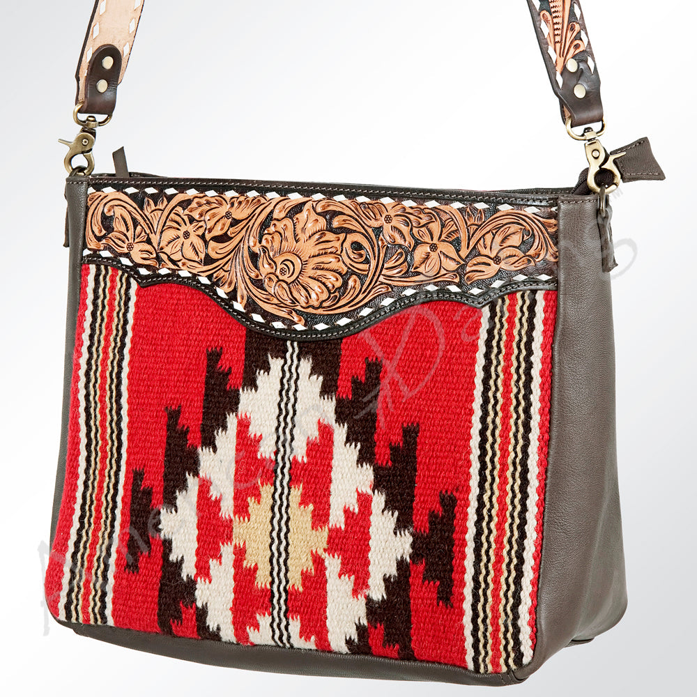 American Darling Hand-Tooled Saddle Blanket Leather Tote