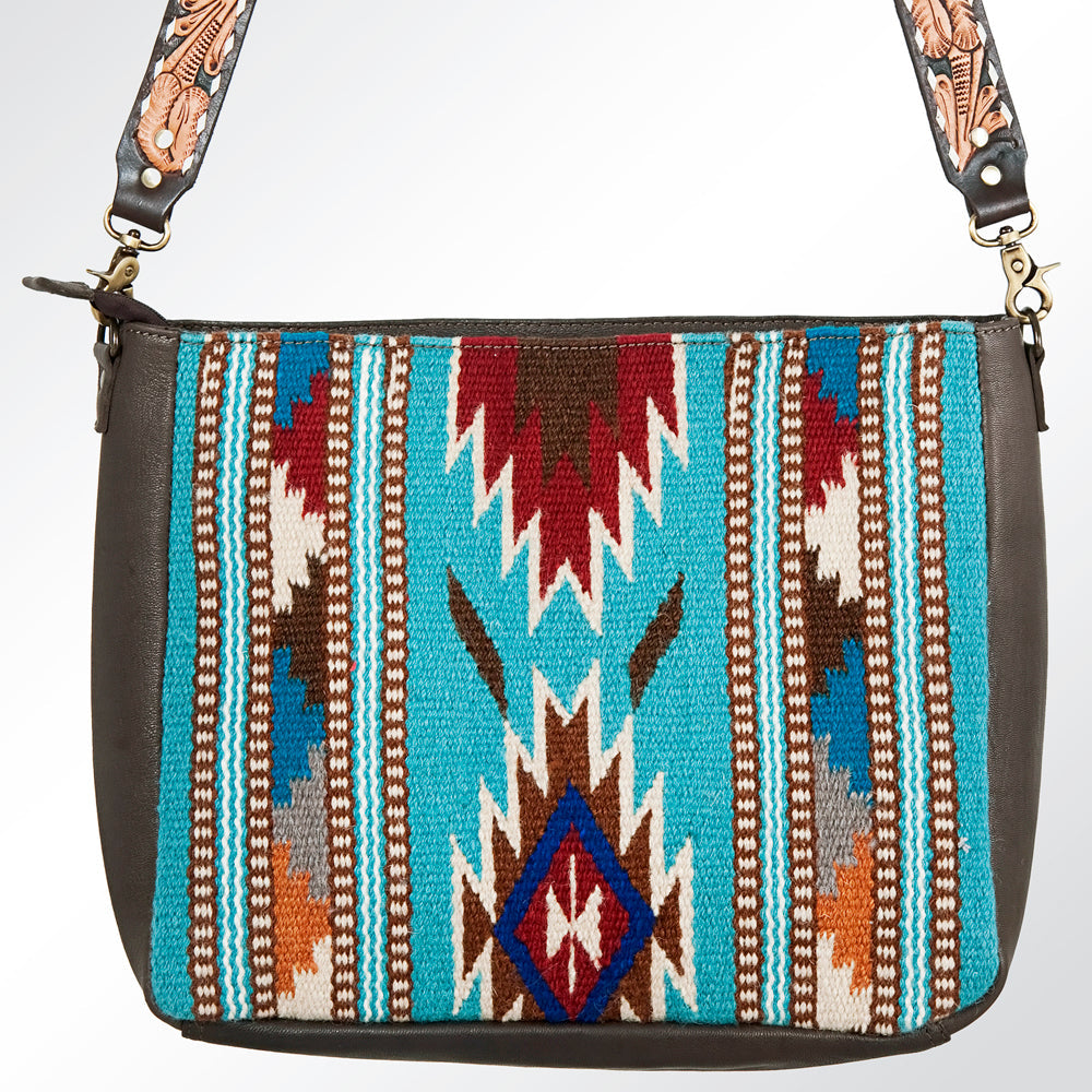 American Darling Hand-Tooled Saddle Blanket Leather Tote