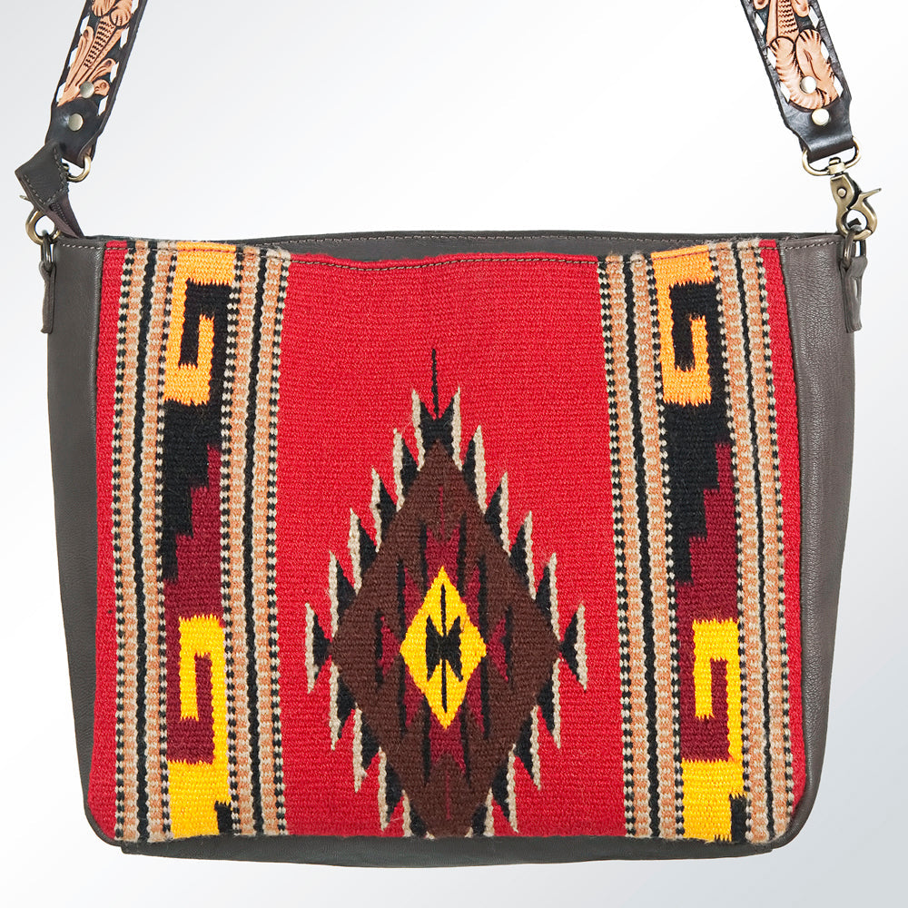 American Darling Hand-Tooled Saddle Blanket Leather Tote