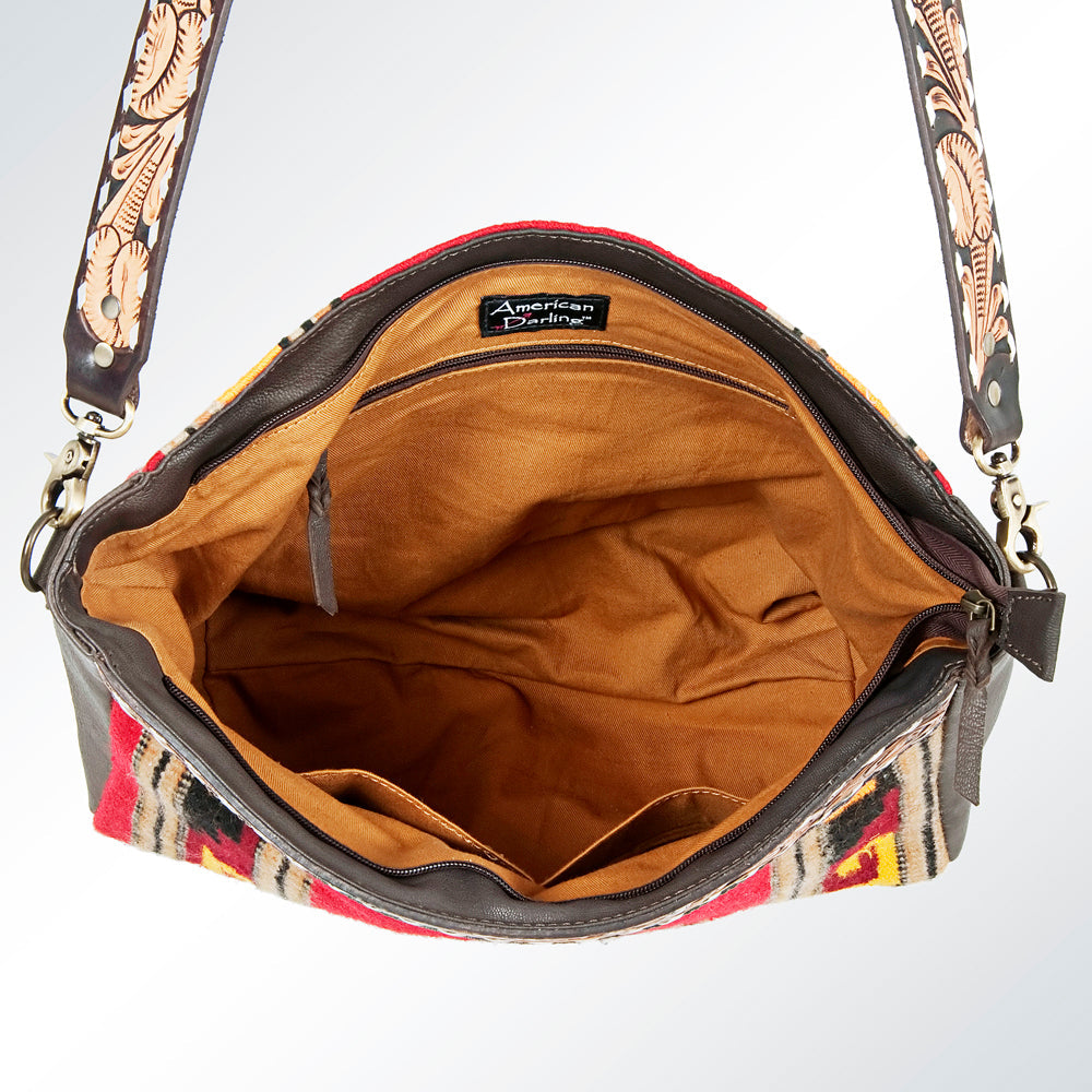 American Darling Hand-Tooled Saddle Blanket Leather Tote
