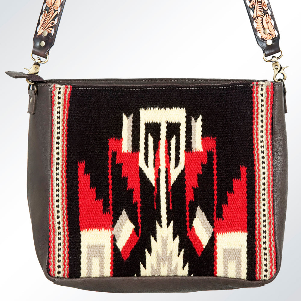 American Darling Hand-Tooled Saddle Blanket Genuine Leather Tote