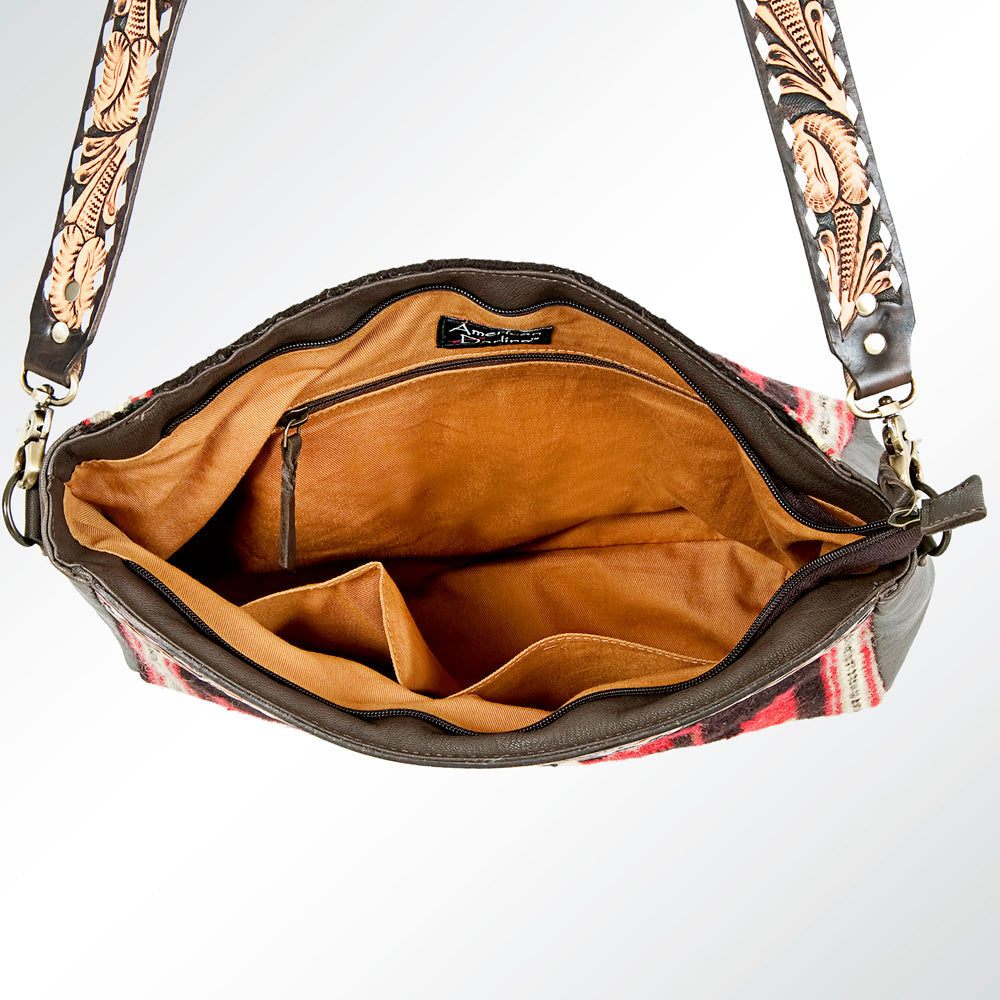 American Darling Hand-Tooled Saddle Blanket Genuine Leather Tote