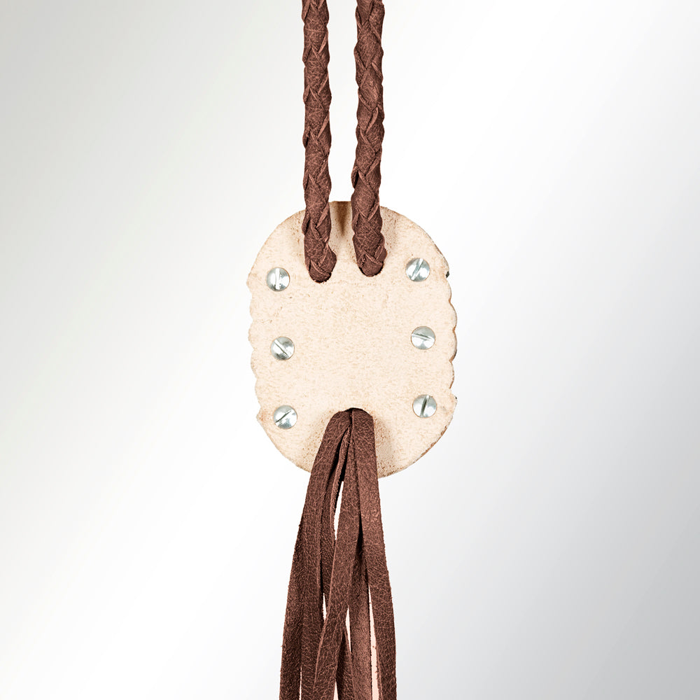 American Darling Braided Genuine Leather Jewelry Necklace with Concho Handmade Necklaces Timeless Piece for a Style