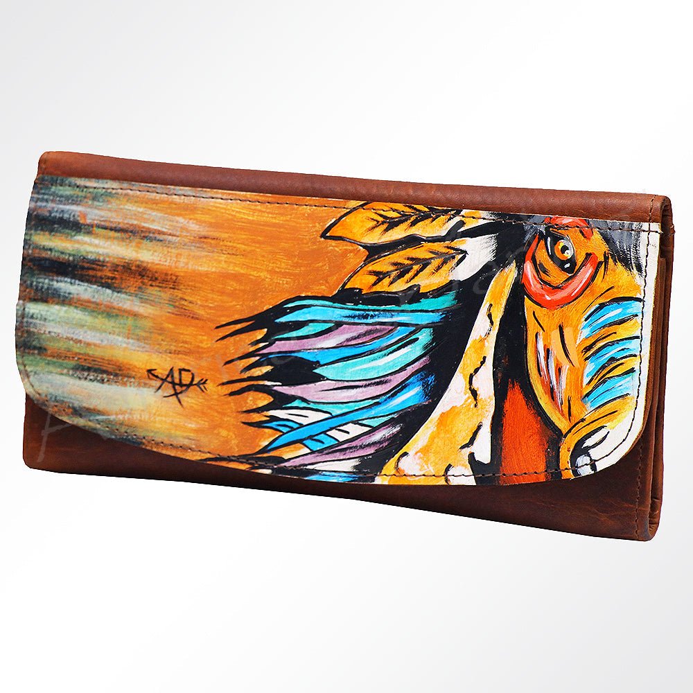 American Darling Wallet Hair on Full Grain Genuine Leather Western Women Bag | Handbag Purse Travel Clutch