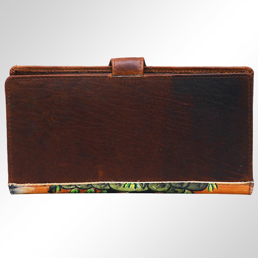 American Darling Wristlet Bag, Hand-Painted Genuine Leather, Western Vegetable Tanned Full Grain Leather Wallet Bag