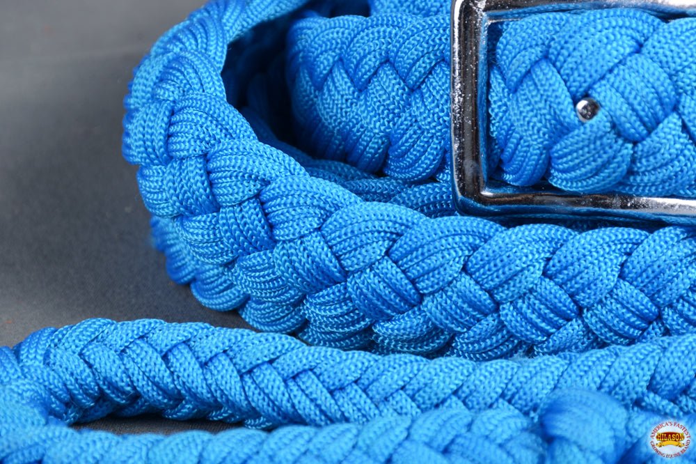 Hilason Braided Poly Barrel Racing Flat Reins — 1" x 8 ft