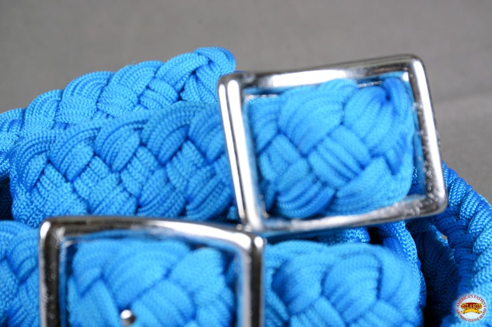 Hilason Braided Poly Barrel Racing Flat Reins — 1" x 8 ft