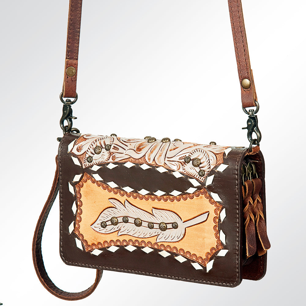 American Darling Organiser Bag Handcrafted from Crocodile Embossed Genuine Leather with YKK Zipper and Detachable Strap