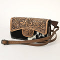 American Darling Hand-Tooled Hair-On Leather Crossbody Bag