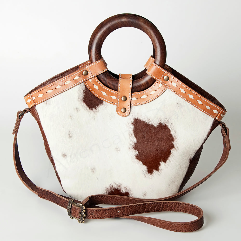 American Darling Tote Bag Genuine Leather Western Shoulder Purse with Buck stitched Detail and YKK Zipper