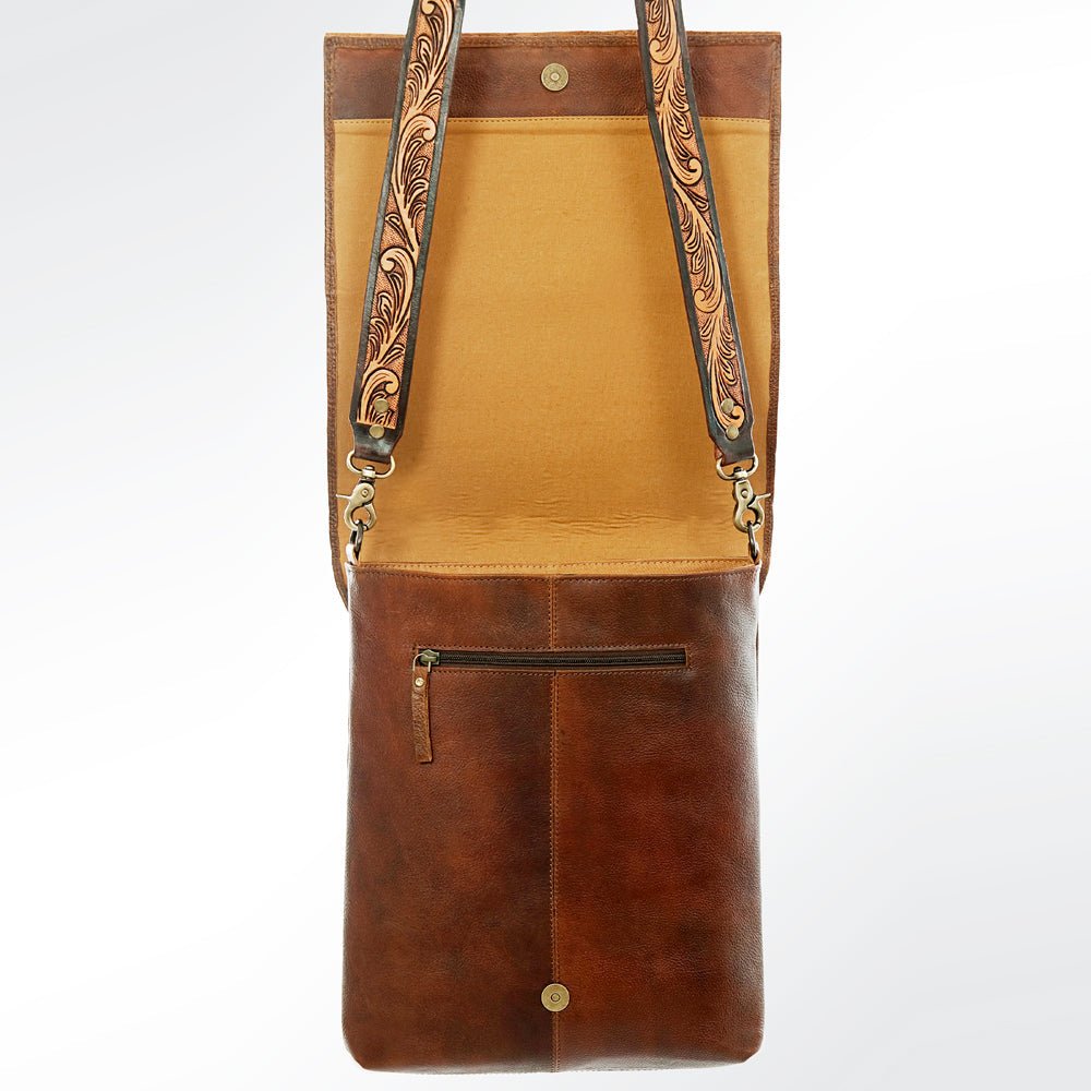 American Darling Hand-Tooled Genuine Leather Crossbody Bag
